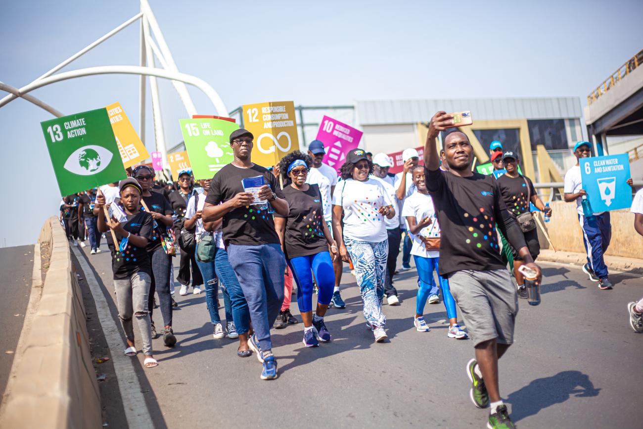 UN Zambia Staff Family and Friends Hold Awareness Walk to