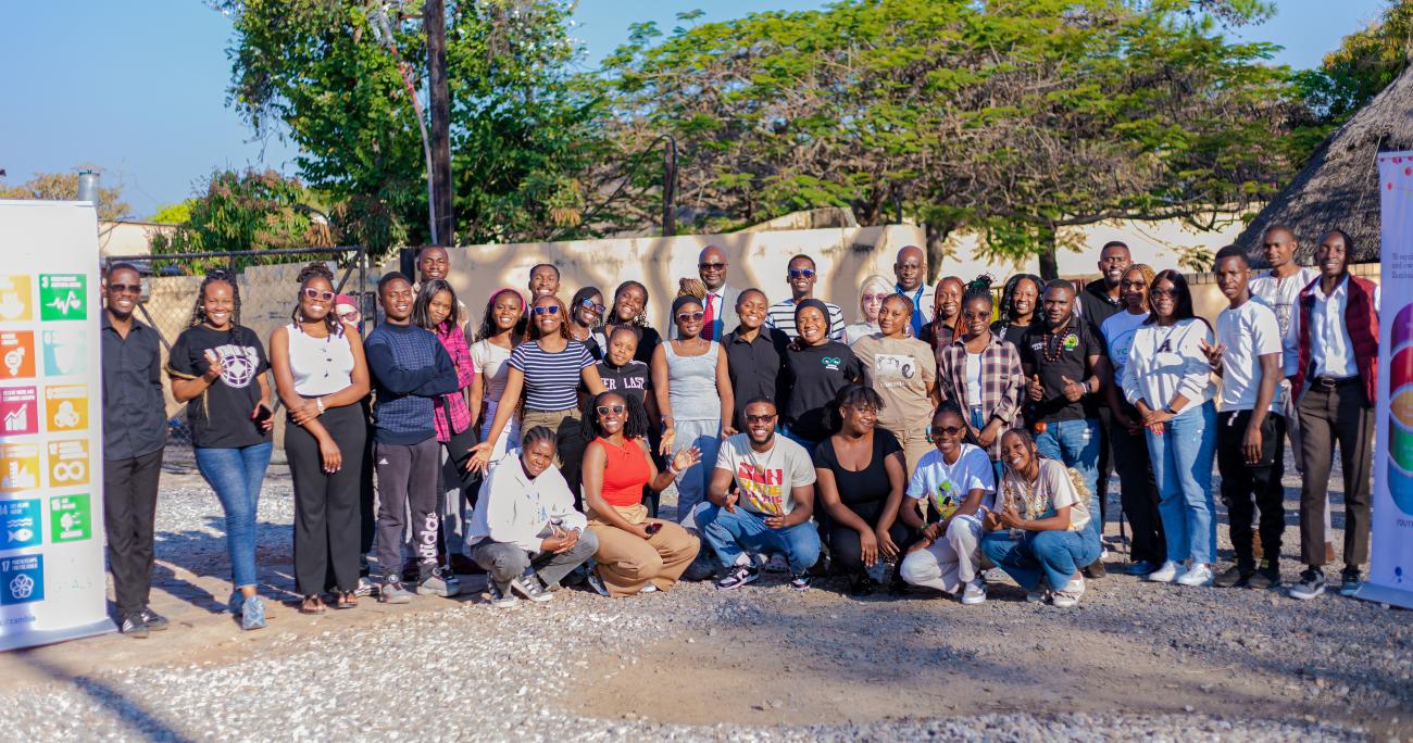 Group photo of young people who participated in the Pack for the Future Workshop. Photo Credit: Tapewa Mwalusaka, YSD